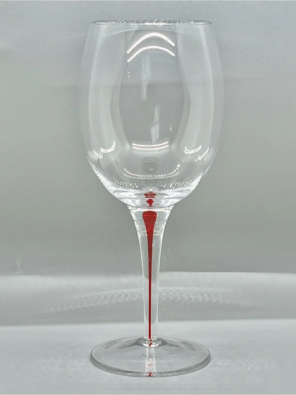 Pier 1 Ruby Red Tear Drop Filament Stem Water Wine Glasses Set of 4